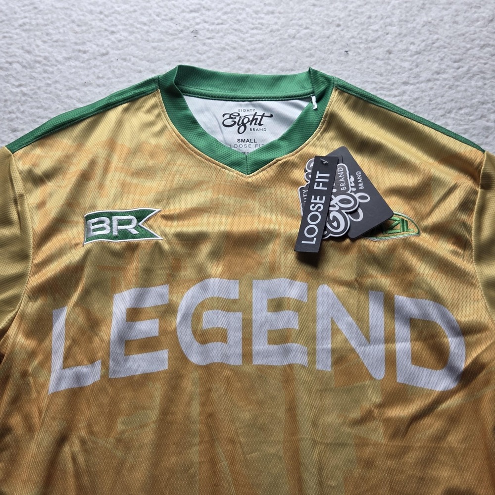 Eighty Eight Brand Shirt Mens Small Yellow Brazil Legend Graphic Soccer Jersey